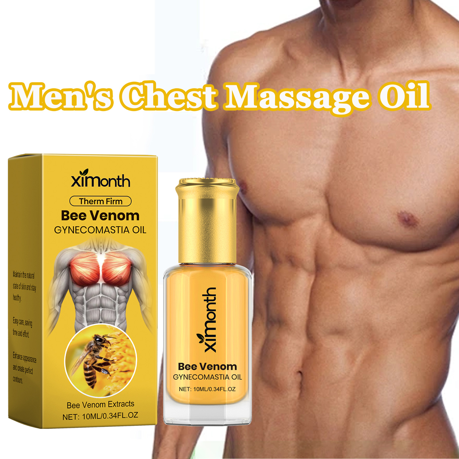 Skincare China - Bijengif Borstmassageolie voor heren Verstevigende voedende