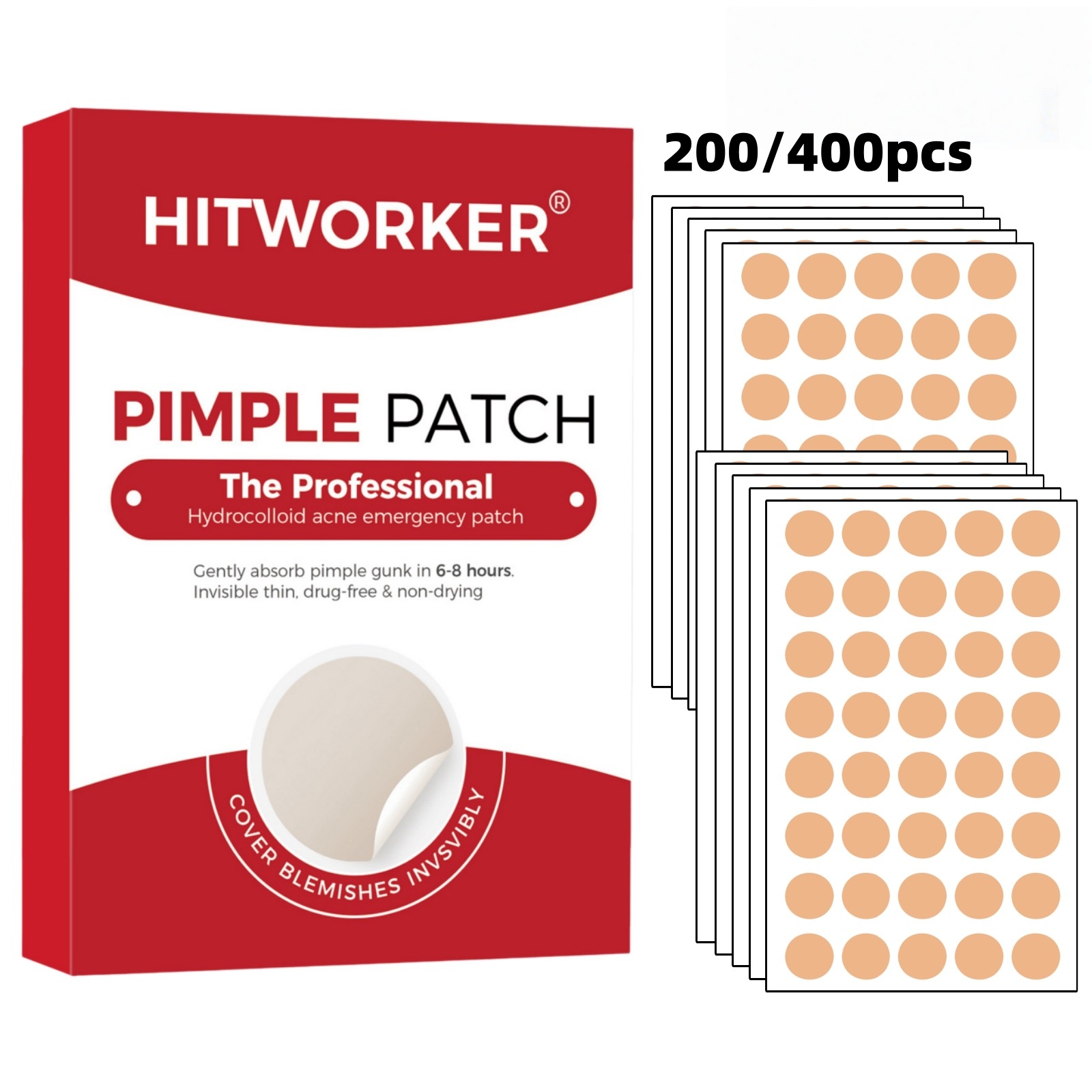 Face Oil - 200/400 stuks Acnepleisters voor donkere huidtinten,