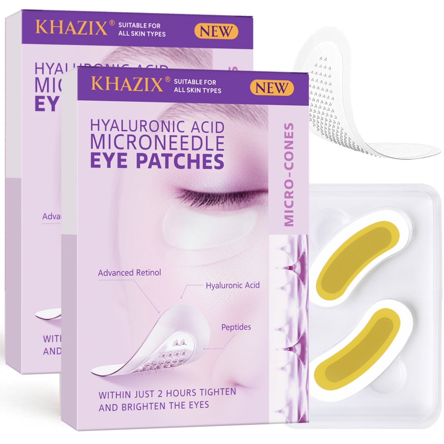 Skincare China - Hyaluronzuur Retinol Microneedle Oogpatches, verstevigende peptiden