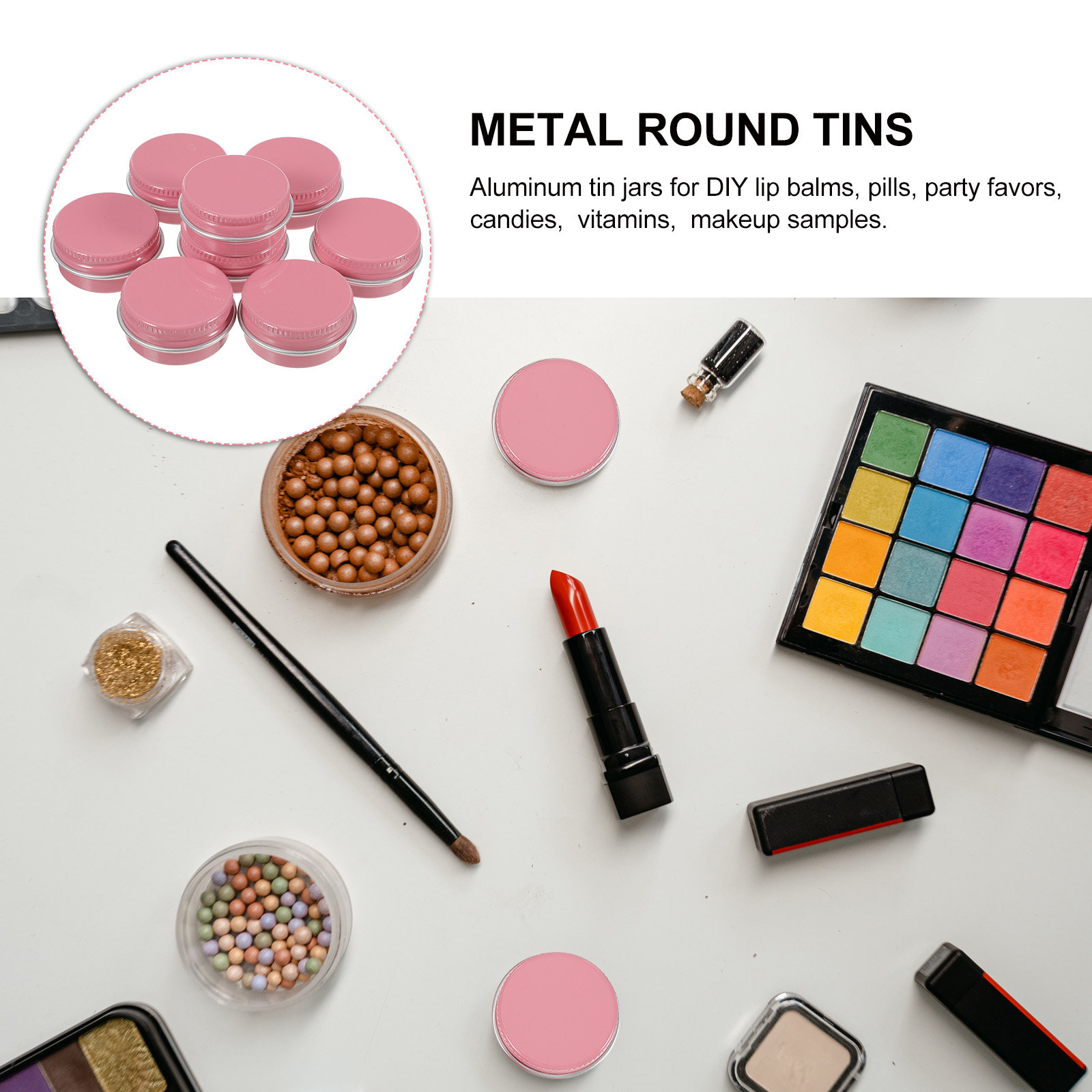 8 stuks ronde aluminium potjes - Lip Balm recensie en prijs