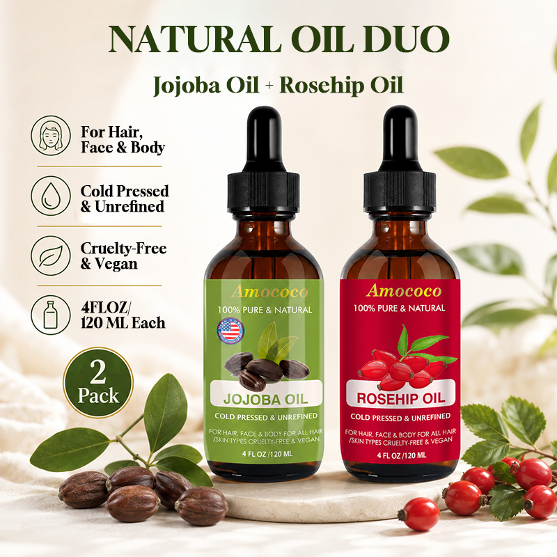 Amococo 2 stuks Jojoba-olie en - Face Oil Rosehip recensie en prijs