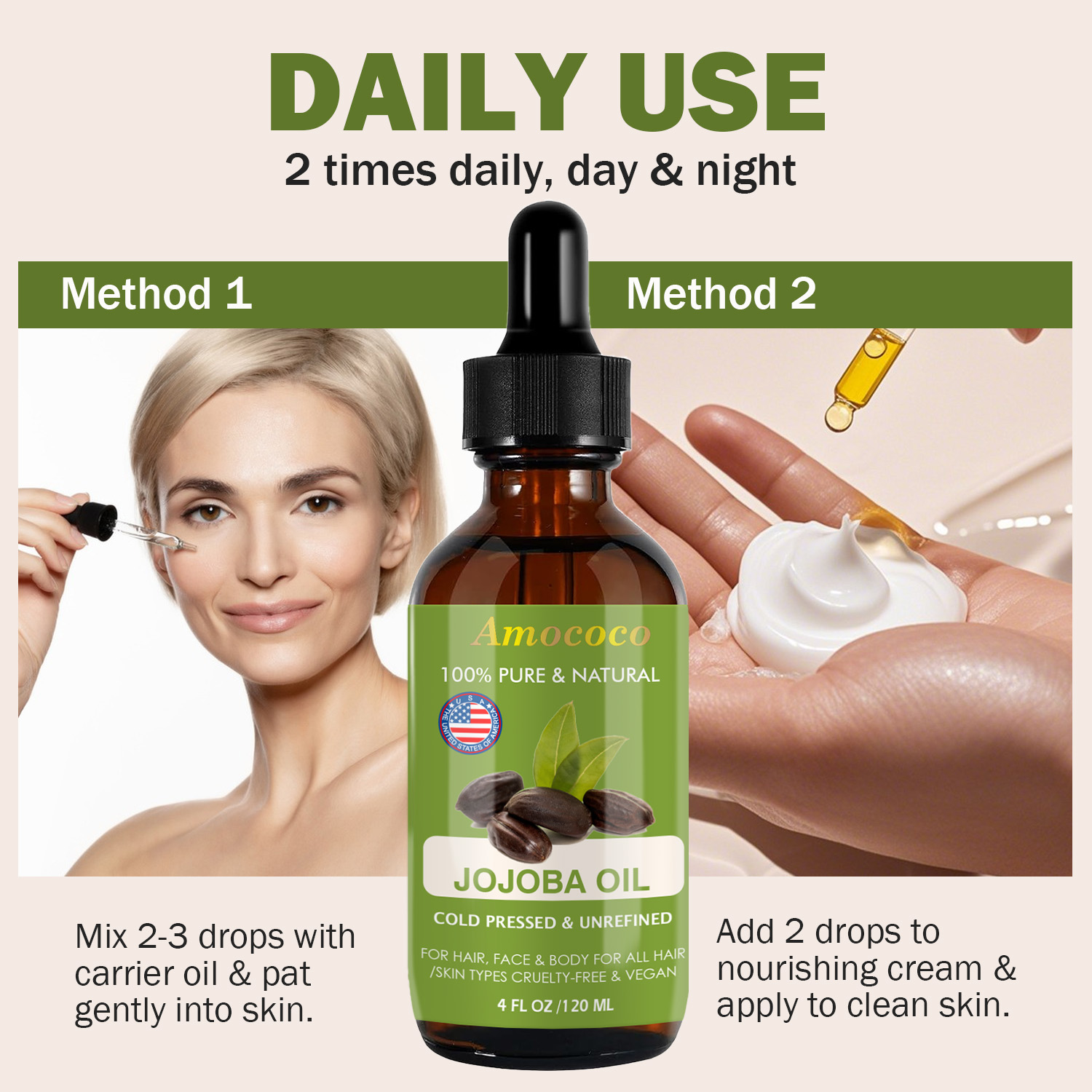 Amococo 2 stuks Jojoba-olie en - Face Oil Rosehip recensie en prijs